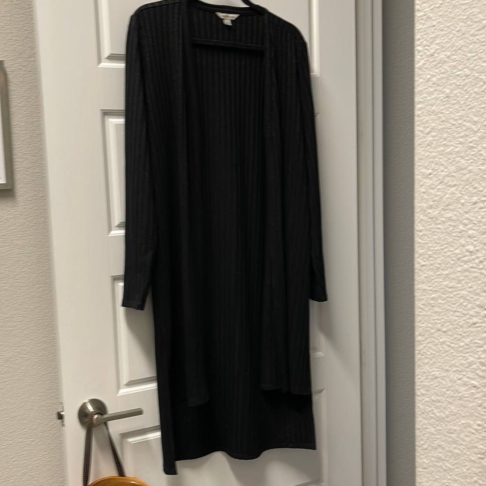 Black long ribbed sweater